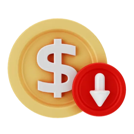 Dollar en baisse  3D Icon