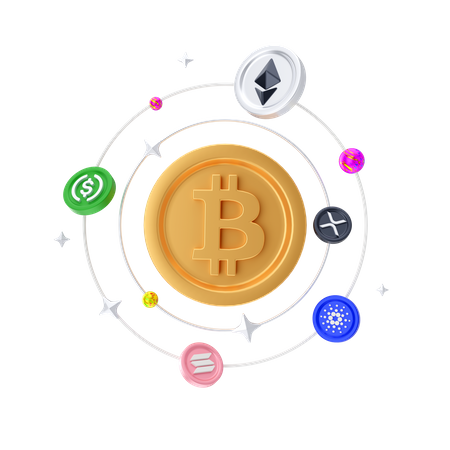 Domínio do bitcoin  3D Illustration