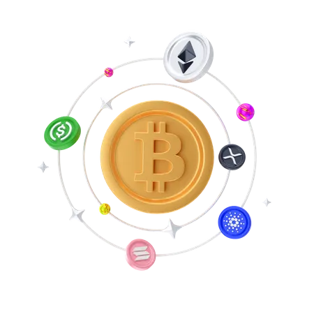 Domínio do bitcoin  3D Illustration