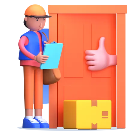 Door to door delivery  3D Illustration