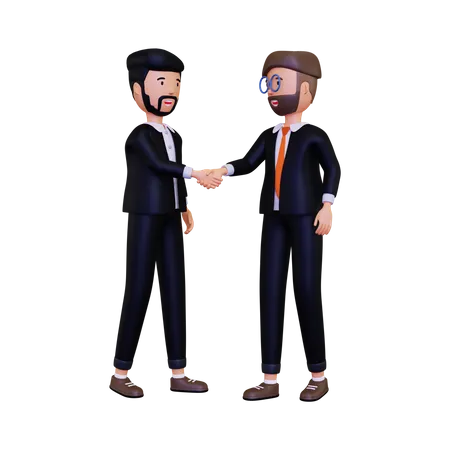 Dos empresarios se dan la mano  3D Illustration