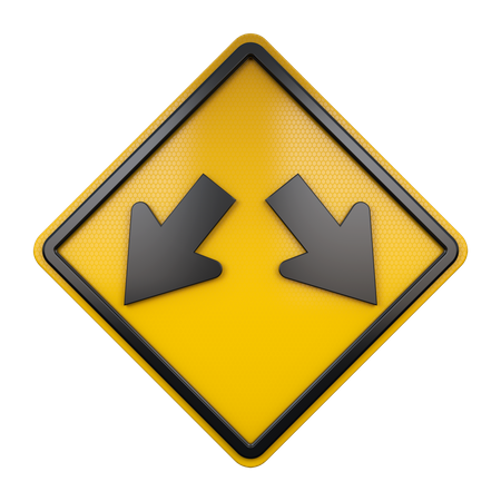 Double Arrow Obstacle Sign  3D Icon