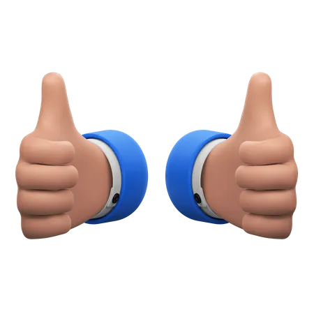 Double Like Hands Gesture  3D Icon