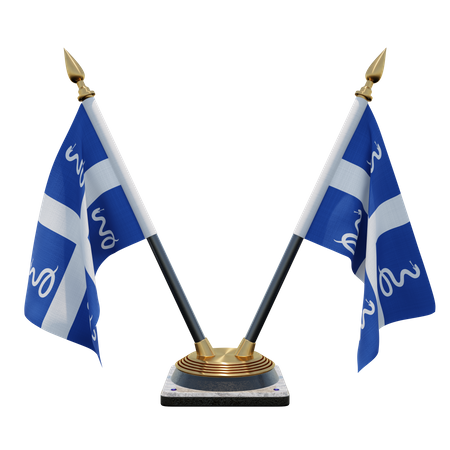 Drapeau Aux Serpents De La Martinique Double (V) Desk Flag Stand  3D Icon