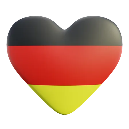 Drapeau coeur allemagne  3D Icon