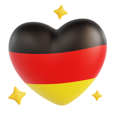 Drapeau coeur allemagne  3D Icon