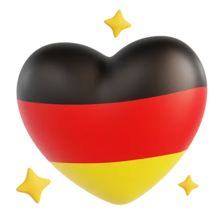 Drapeau coeur allemagne  3D Icon