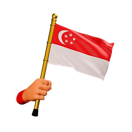 Drapeau de Singapour  3D Icon