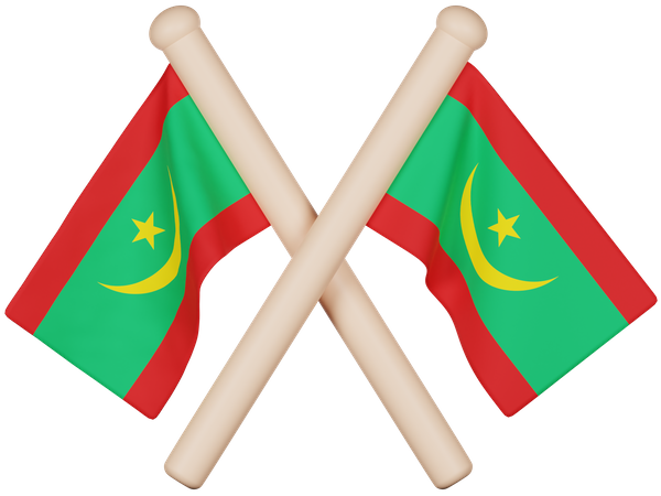 Drapeau de la Mauritanie  3D Icon