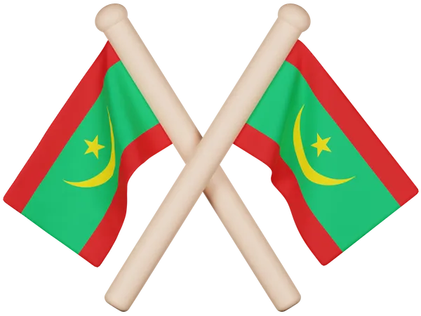 Drapeau de la Mauritanie  3D Icon