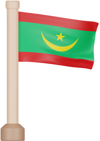 Drapeau de la Mauritanie  3D Icon