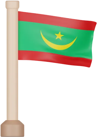 Drapeau de la Mauritanie  3D Icon