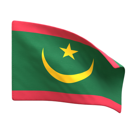 Drapeau de la Mauritanie  3D Icon