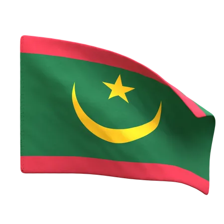 Drapeau de la Mauritanie  3D Icon