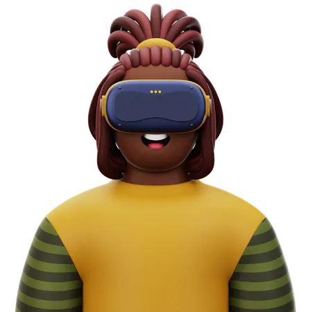 Homme dreadlock avec vr  3D Icon