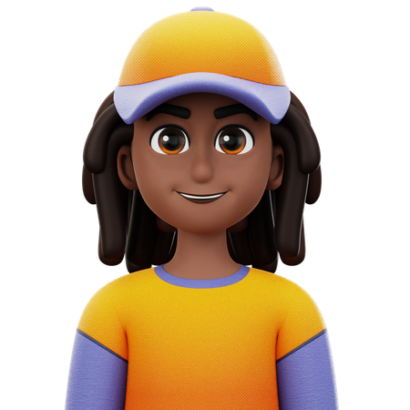 Dreadlocked Man with Hat  3D Icon