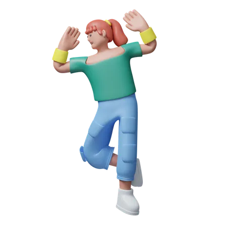 Dynamic Dancer  3D Illustration