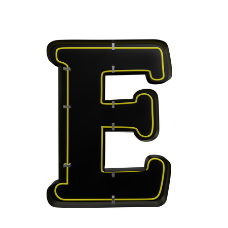 E alfabeto  3D Icon