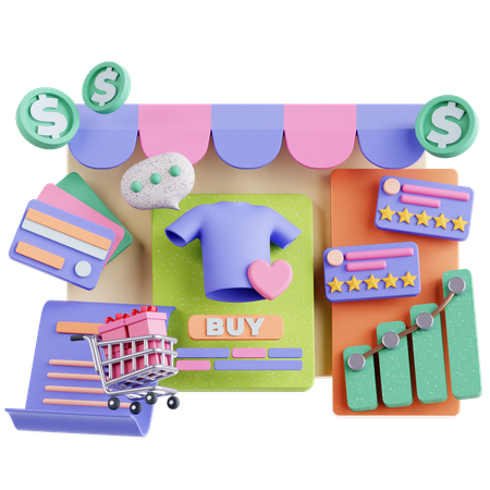 E Commerce  3D Illustration