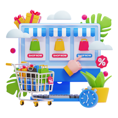 E Commerce  3D Illustration