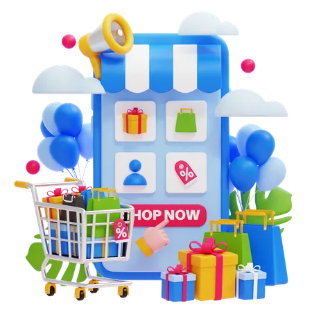 E Commerce  3D Illustration