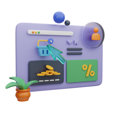 E Commerce Checkout Page  3D Illustration