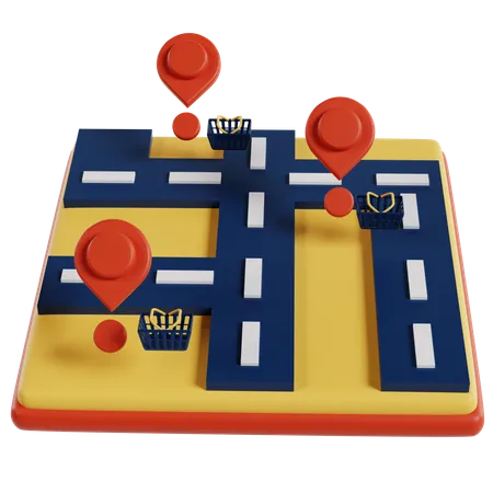 E-commerce Maze Game Board  3D Illustration