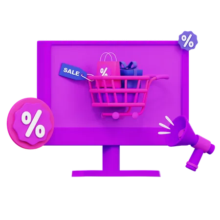 E Commerce Sales  3D Icon