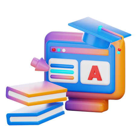 E Learning  3D Icon