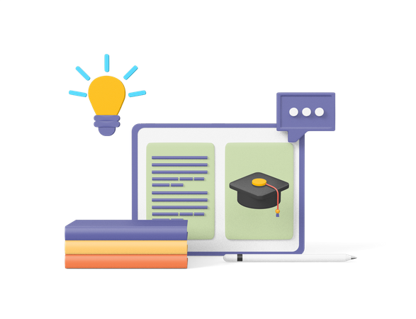 E Learning  3D Icon