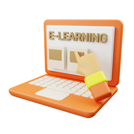 E-Learning  3D Illustration