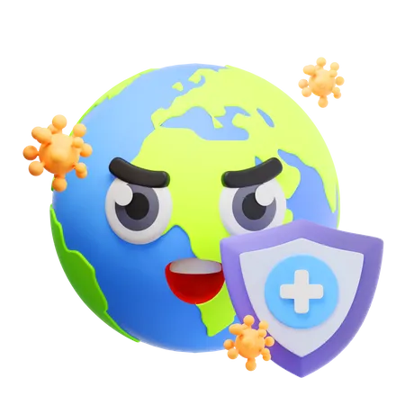 Earth Fight Virus  3D Icon