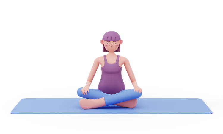 Easy Yoga Pose  3D Illustration