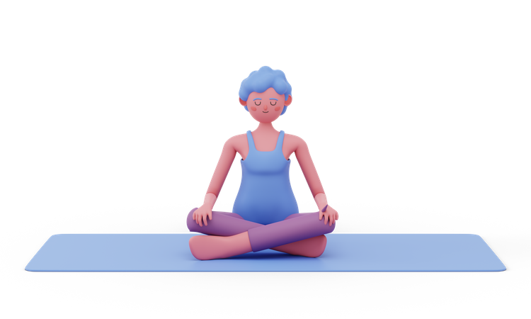 Easy Yoga Pose  3D Illustration