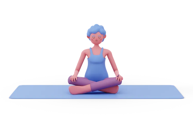 Easy Yoga Pose  3D Illustration