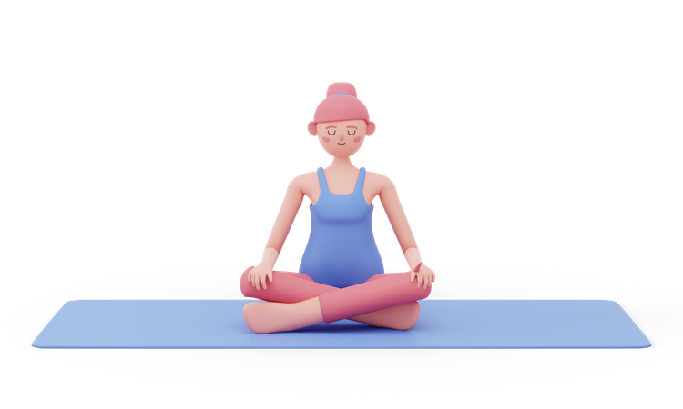 Easy Yoga Pose  3D Illustration