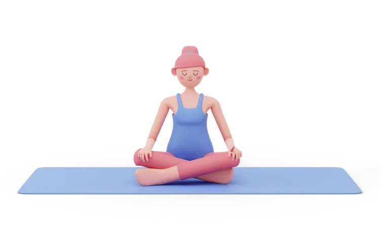 Easy Yoga Pose  3D Illustration