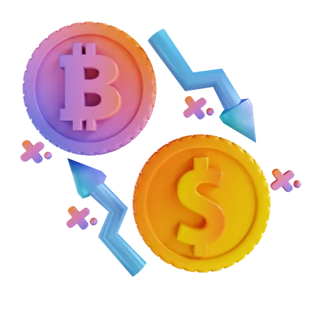 Échange de bitcoins  3D Illustration