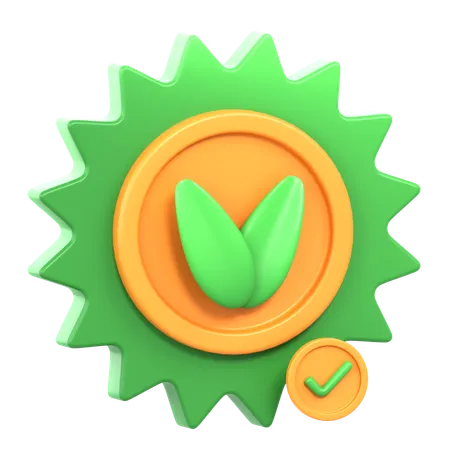 Eco-Friendly Certification  3D Icon