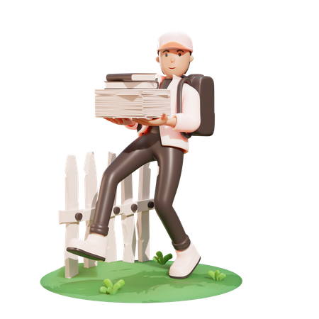 Écolier tenant des livres  3D Illustration