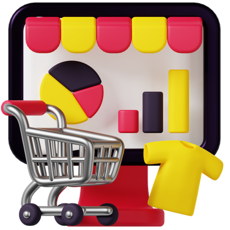 Ecommerce Analytics  3D Icon