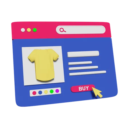 Ecommerce Website  3D Icon