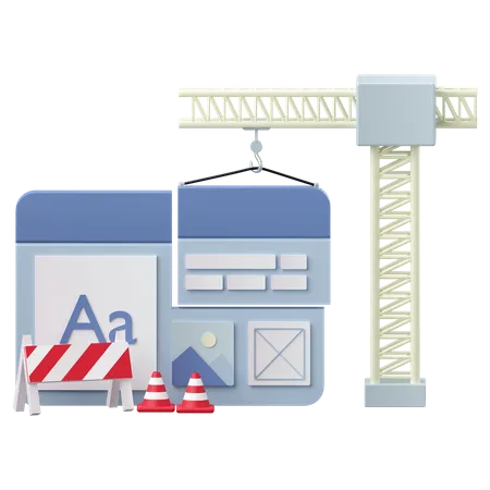 Construyendo sitio web  3D Icon