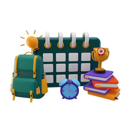 Education Timetable  3D Illustration