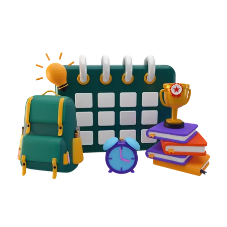 Education Timetable  3D Illustration