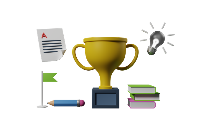 Education Trophy  3D Illustration