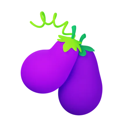 Eggplant  3D Icon