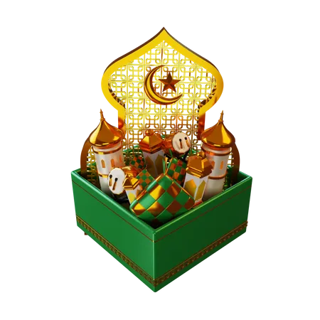 Eid Mubarak Gift  3D Illustration