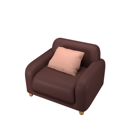 Einzelsofa mit Kissen  3D Icon