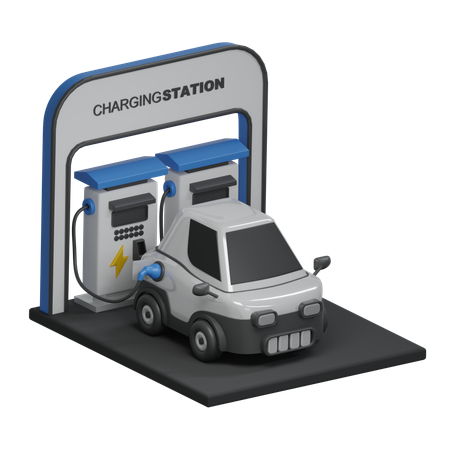 Electric car charging station  3D Icon